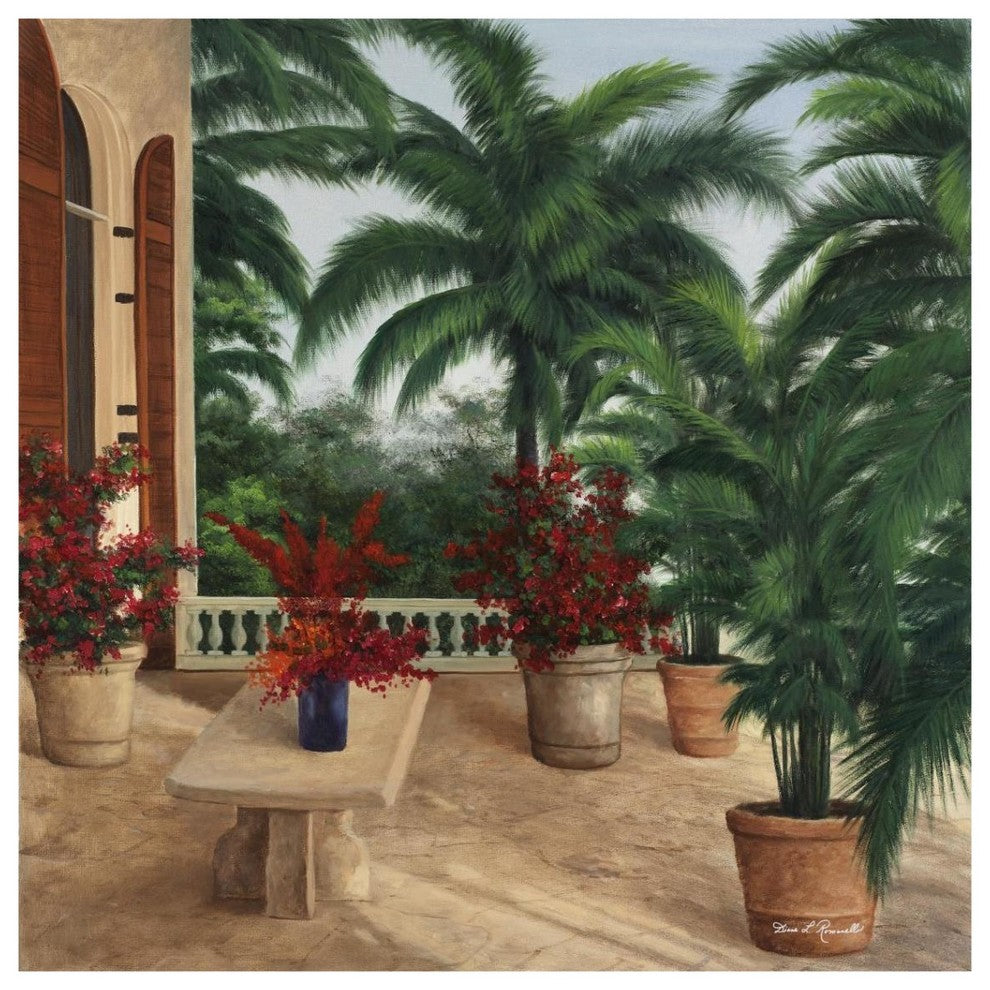 "Tuscany Patio" Digital Paper Print by Diane Romanello, 38"x38"