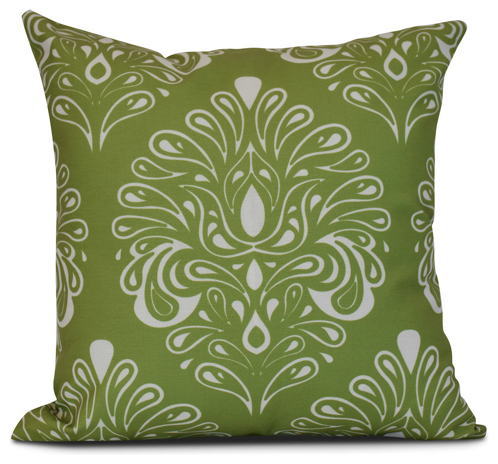 16x16", Veranda, Geometric Print Pillow, Green