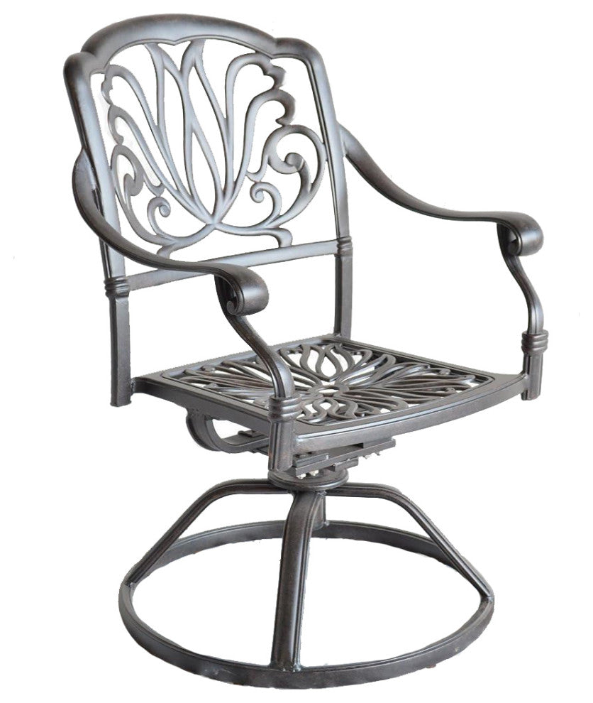 Outdoor Patio Dining Set Cast Aluminum Santa Clara Extendable Table, 11-Piece