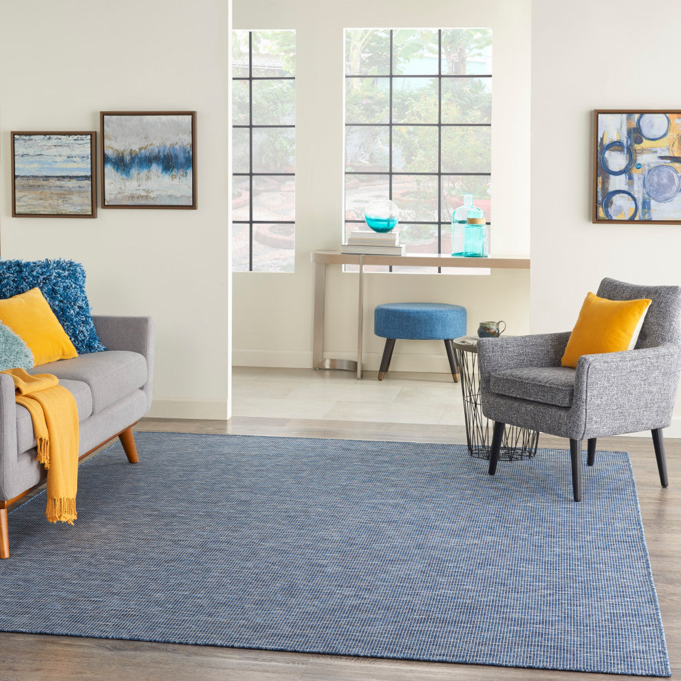 Nourison Positano Contemporary Area Rug, Navy Blue, 10'x14'