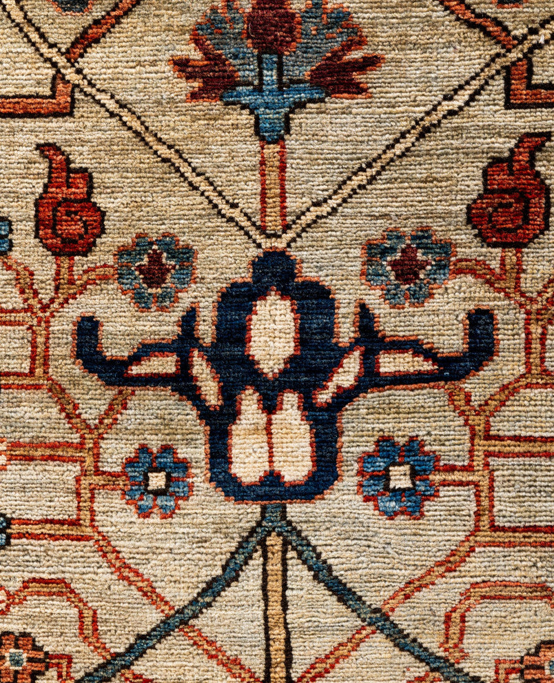 Serapi One-of-a-Kind Hand-Knotted Area Rug Ivory, 9'0" x 11'10"