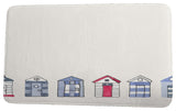 Nantucket Beach Huts Geometric Print Bath Mat, Ivory, 17"x24"