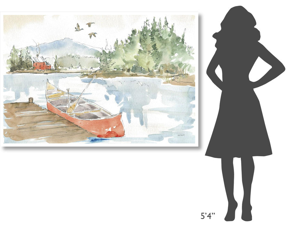 "Lakehouse I Red" Digital Paper Print by Anne Tavoletti, 62"x42"