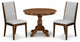 3Pc Table, Chairs Dining Set, 2 Grey Kitchen and Dining Chairs, Acacia Walnut