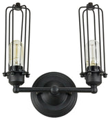 Sunlite 2 Wall Cage Wall Sconce Vintage Antique Fixture Matte Black