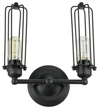 Sunlite 2 Wall Cage Wall Sconce Vintage Antique Fixture Matte Black