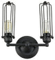 Sunlite 2 Wall Cage Wall Sconce Vintage Antique Fixture Matte Black