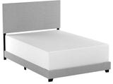 Upholstered Panel Bed in Gray, Full