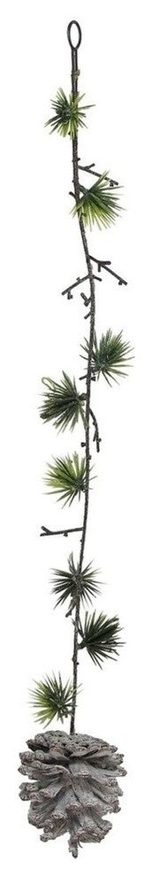 20" Artificial Mini Pine Needle and Pine Cone Hanging Spray