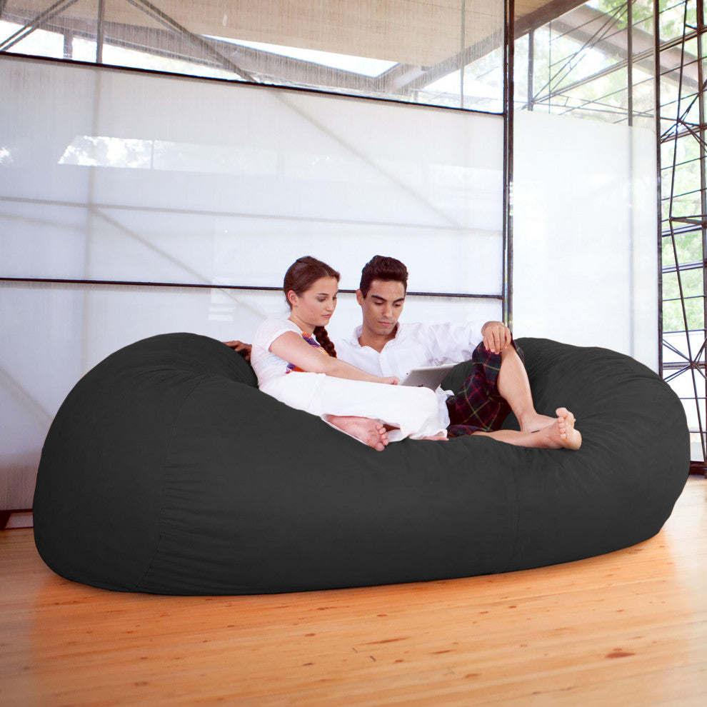 7' Giant Bean Bag Sofa, Black