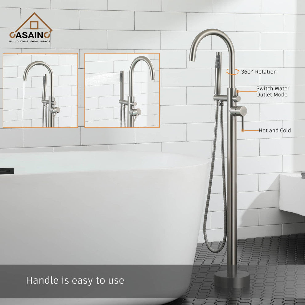 Freestanding Bathtub Faucet Hand Shower Claw Foot Claw Foot Single-Handle