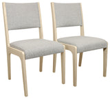 Ash Boucle Upholstered Side Chair, Gray, Set of 2