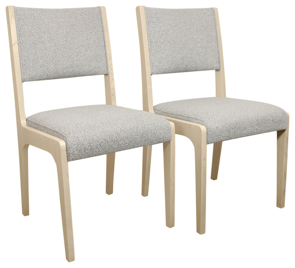 Ash Boucle Upholstered Side Chair, Gray, Set of 2