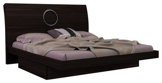 HomeRoots 77'' X 90'' X 40'' Modern Eastern King Wenge High Gloss Bed