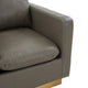 LeisureMod Nervo Modern Velvet Accent Arm Chair With Gold Base, Light Gray