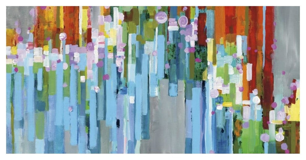 "Rainbow of Stripes Square" Digital Paper Print by Danhui Nai, 50"x26"