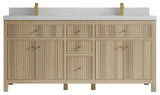 Sonoma Oak 72 Double Sink Bath Vanity with 2" Carrara Quartz