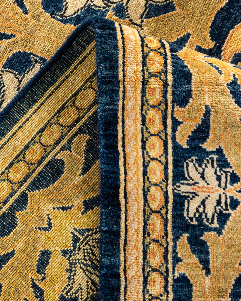 Ottoman, One-of-a-Kind Hand-Knotted Area Rug Navy, 6' 1" x 9' 1"