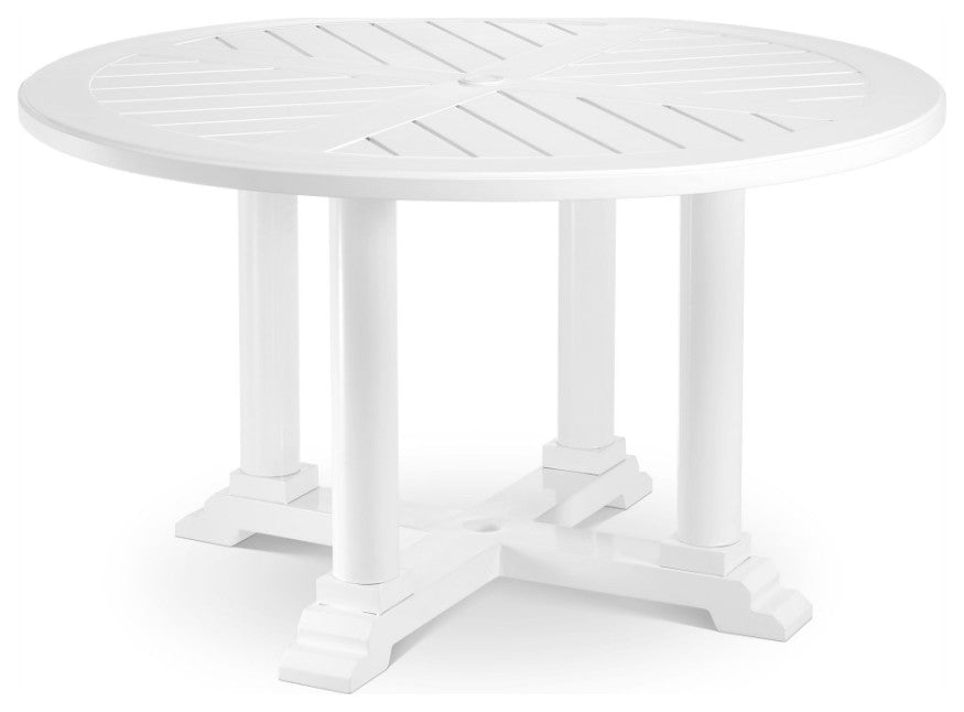 White Round Outdoor Dining Table, Eichholtz Bell Rive