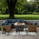 Bradenton 5-Piece Outdoor Wicker Seating Set With Cushions, Navy