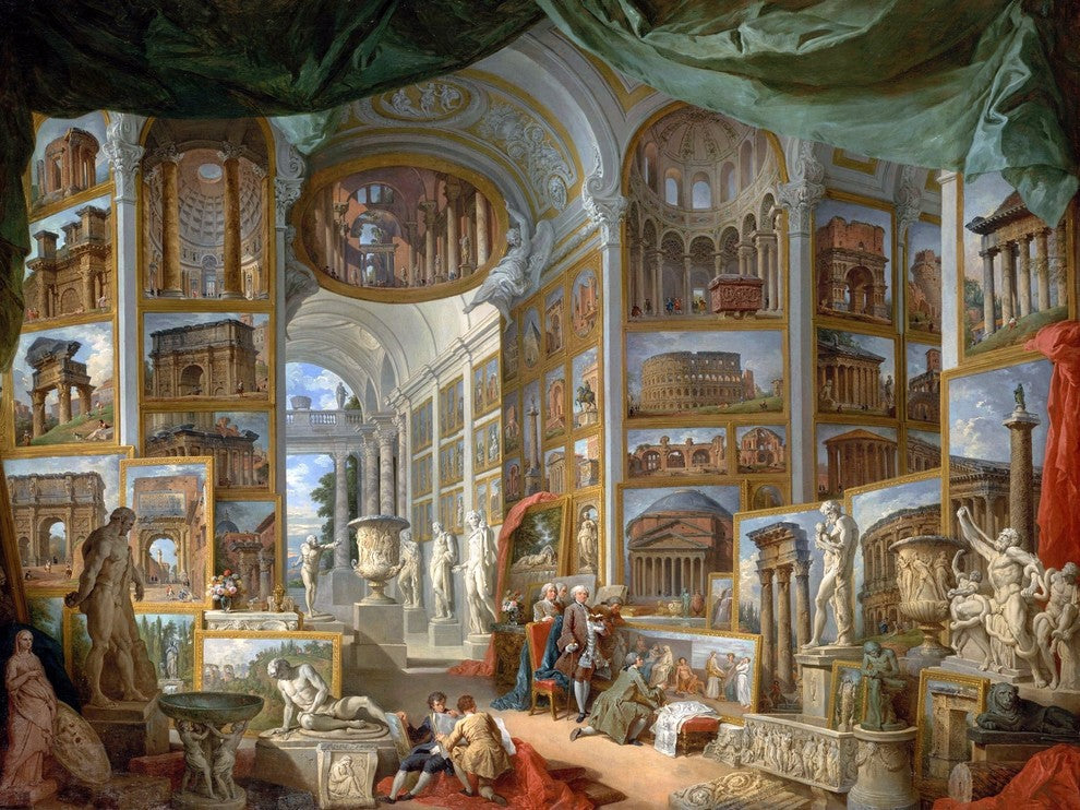 Tile Mural Museum Gallery Of Pictures I By G. Paolo Panini, 6"x8", Glossy