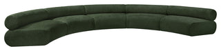 Bale Cream Chenille Fabric Modular Sofa, Green, 5-Piece, Arc Shaped