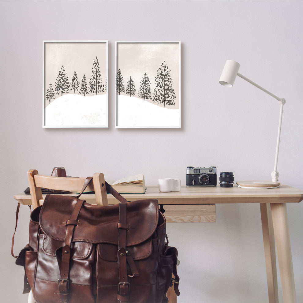 Winter Trees Abstract Snowy Landscape,11 x 14