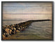 Rock Path Ocean Plank Photography Oversized Framed Giclee Art, 16"x20"