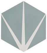 Menara Handmade Cement Tile, Green/White, Sample