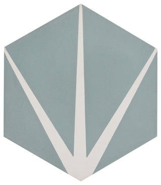 Menara Handmade Cement Tile, Green/White, Sample