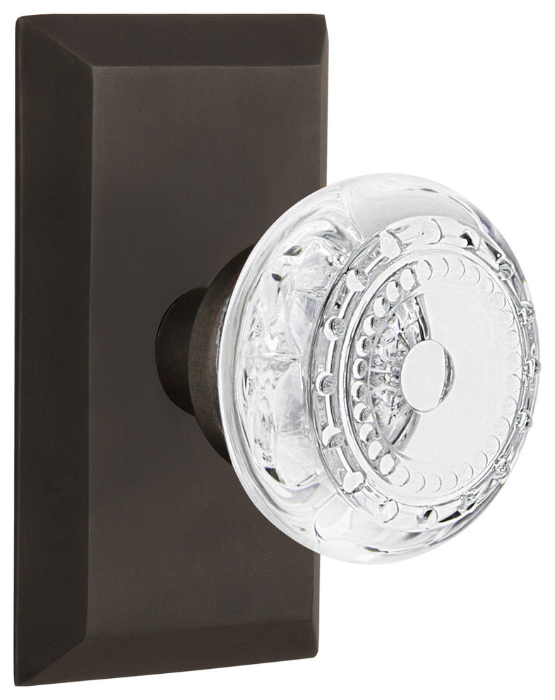 Studio Plate Double Dummy Crystal Meadows Knob, Oil-Rubbed Bronze, STUCME