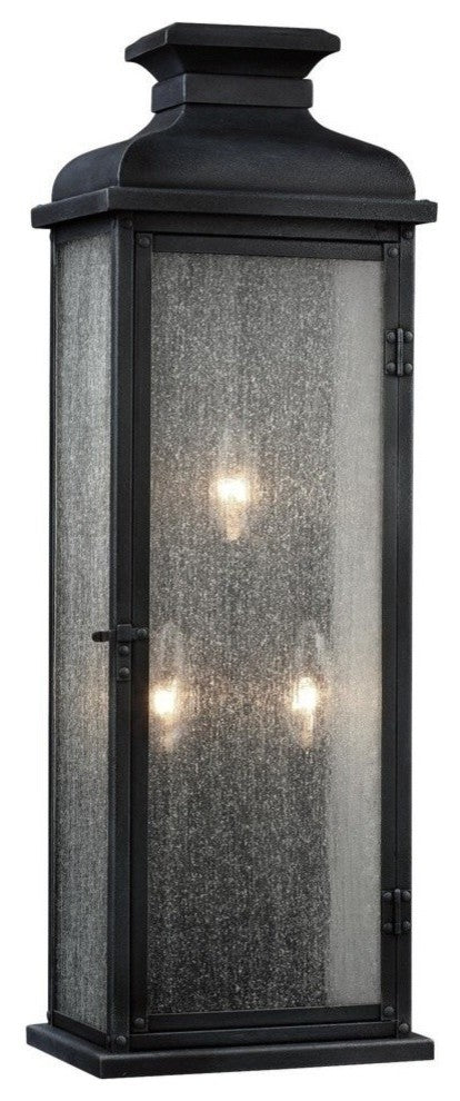 3-Light Outdoor Sconce, Dark Weathered Zinc