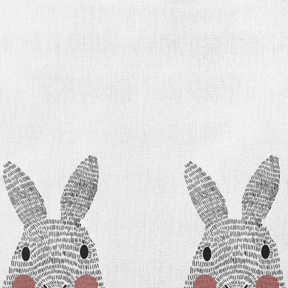 Bunny Triplets Easter Decorative Throw Pillow, Ocean Abyss Green, 26x26"