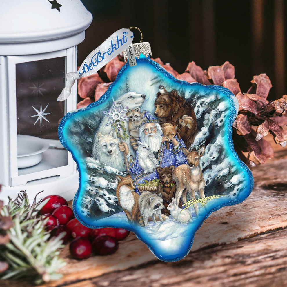 Gather, Peace Father Winter Glass Ornament
