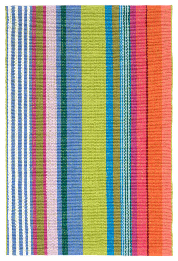 Dash & Albert Mellie Stripe Handwoven Cotton Rug, Multi, Runner-2'6" x 12'