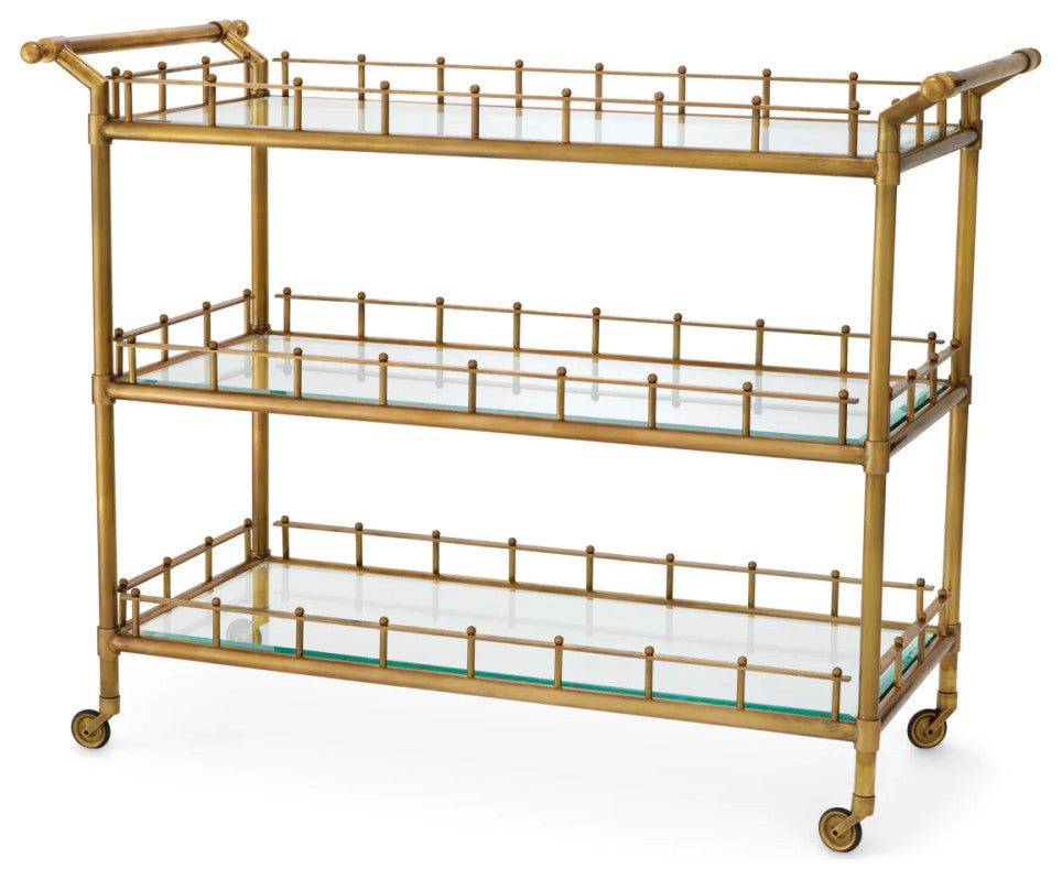 Vintage Brass Trolley L, Eichholtz Scarlett