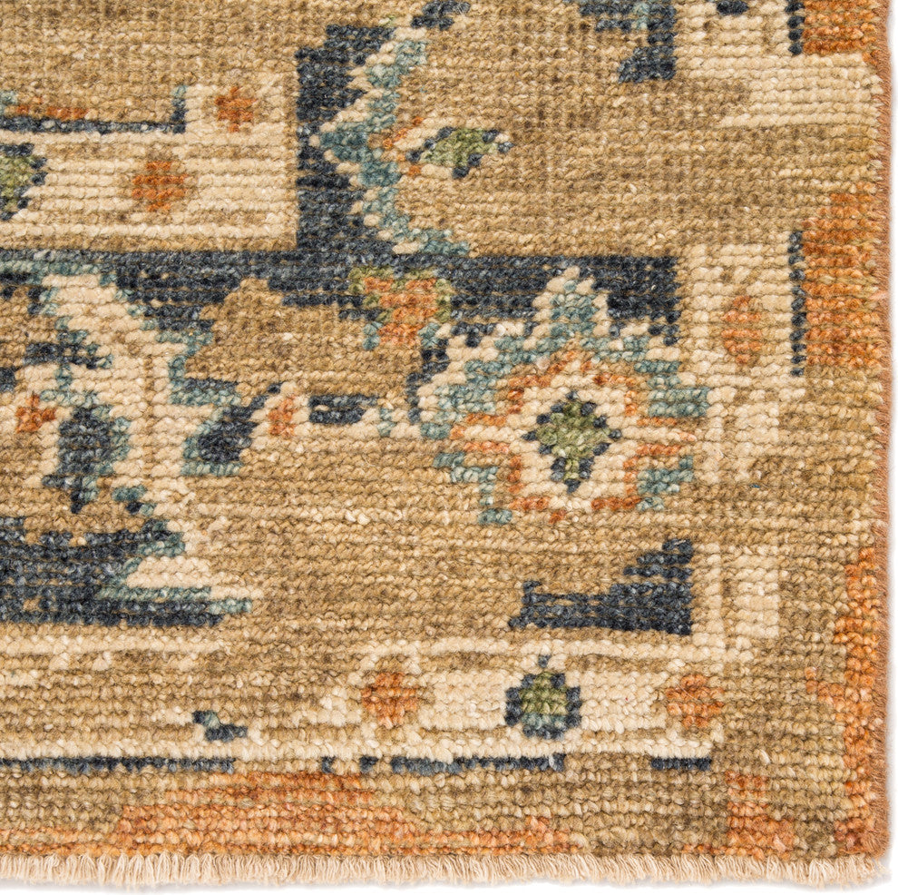 Jaipur Living Cadenza Knotted Medallion Orange/Blue Area Rug, 6'x9'