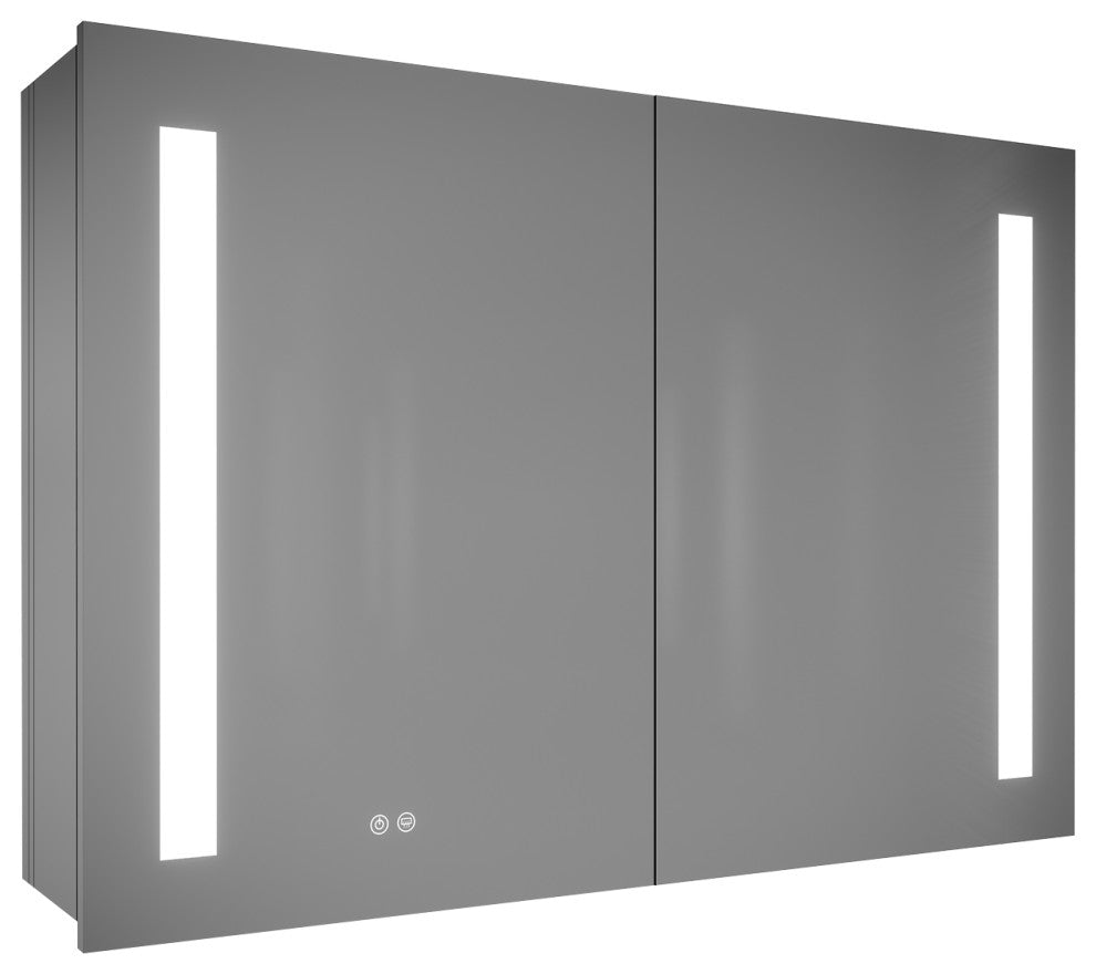 Recessed or Surface Mount Frameless Medicine Cabinet W/ LED Light & 4 Mirrors