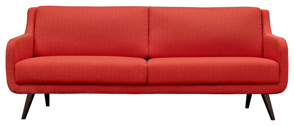 Modern Atomic Red Verve Upholstered Sofa