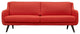 Modern Atomic Red Verve Upholstered Sofa