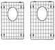 50/50 Double Bowl Sink Bottom Matte Stainless Steel 2 Grids, Matte Black, 17x14