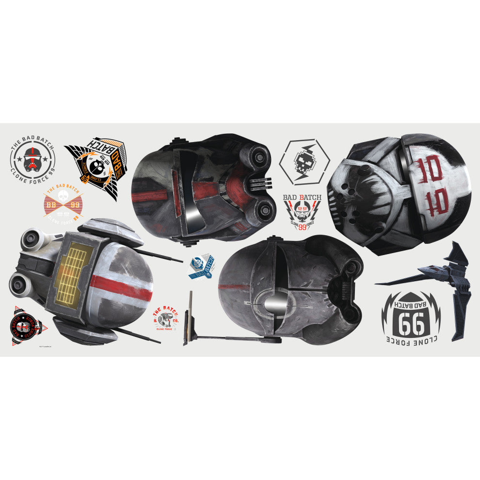 Bad Batch Helmets Peel and Stick Giant Wall Decal