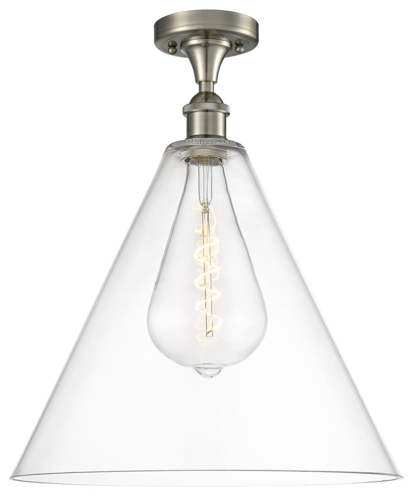 Innovations 516-1C-SN-GBC-162 1 Light Semi-Flush Mount, Brushed Satin Nickel