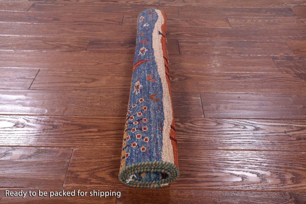 Handmade Persian Gabbeh Tribal Wool Rug 2' 10" X 4' 3" Q10927