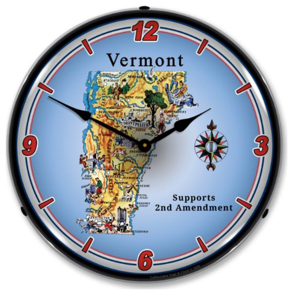 N20031068 Vermont Supports the 2nd Amendment Clock