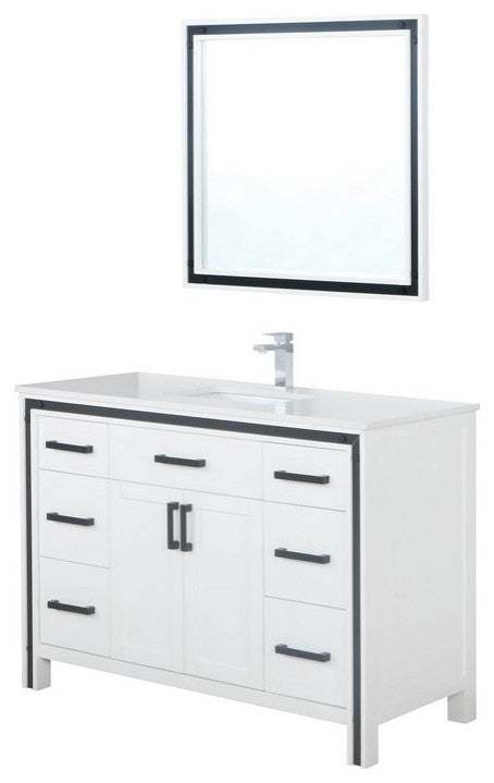 Ziva Transitional White 48" Single Vanity Set