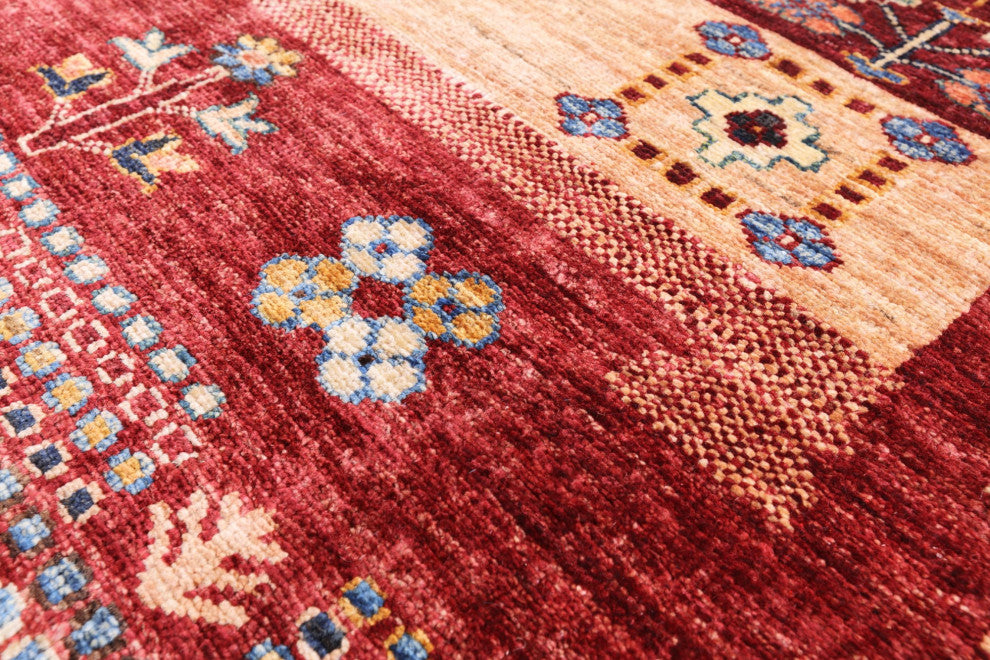 5' 0" X 6' 5" Tribal Persian Gabbeh Hand-Knotted Rug Q7306