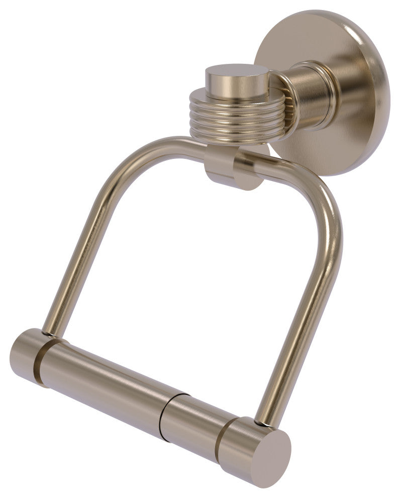 Continental 2 Post Toilet Tissue Holder With Groovy Accents, Antique Pewter