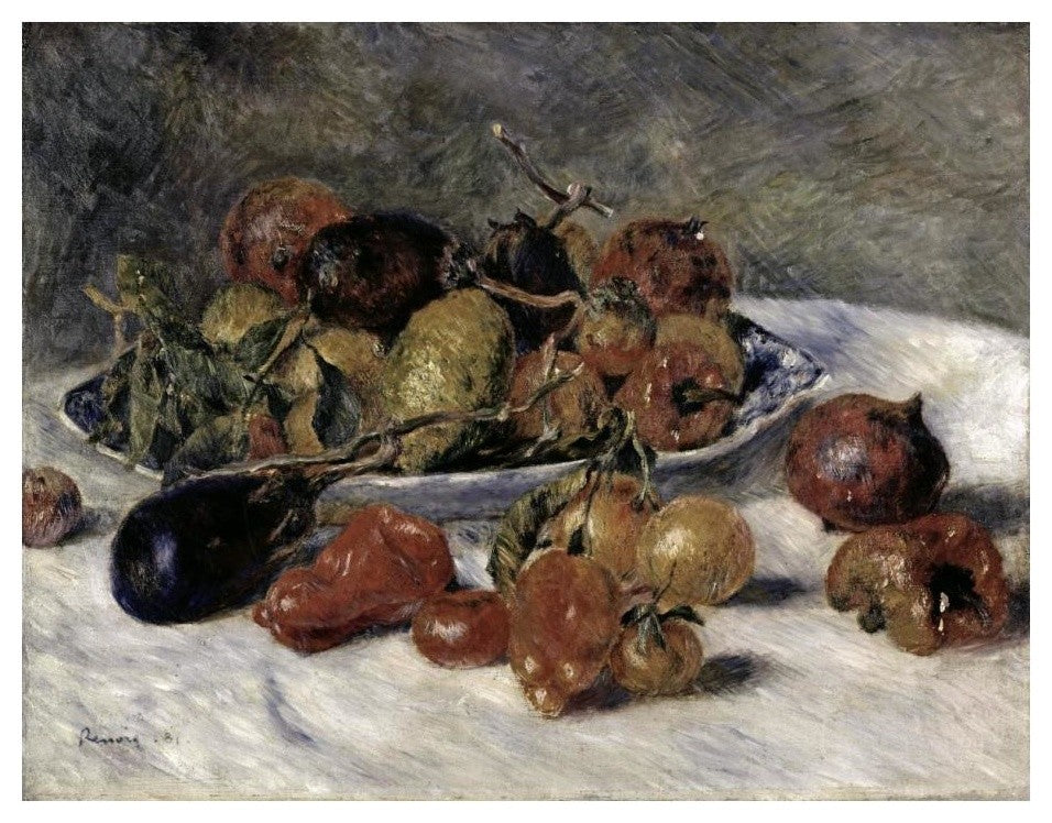 "Mediterranean Fruits" Digital Paper Print by Pierre-Auguste Renoir, 24"x19"