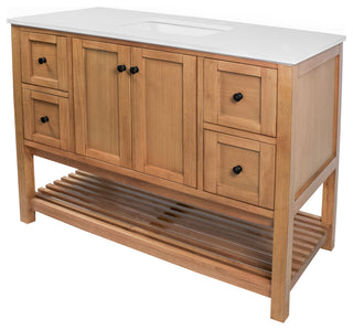 Kitchen Bath Collection Lakeshore 48" Vanity, Blonde, Engineered White